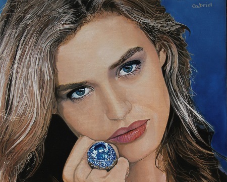 La note de bleue - 100 x 89 cm - Huile sur toile - Vendue