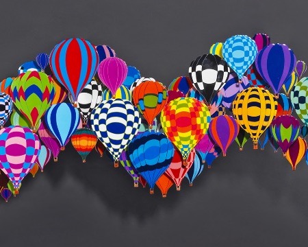 Love is in the air - 81 x 185 / 60 x 130 cm - Sculpture murale 3D en métal découpée au laser