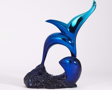 Albatros dans la vague - 67 x 58 cm – Bronze poli miroir
