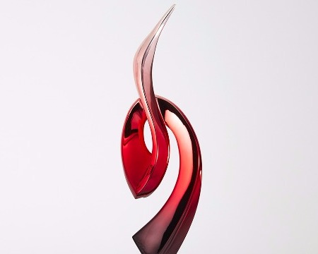 Oiseau lyre - 74 x 20 cm – Bronze poli miroir