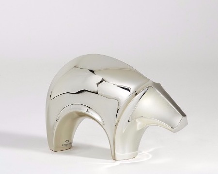 Ours blanc - 22 x 37 cm – Bronze poli miroir