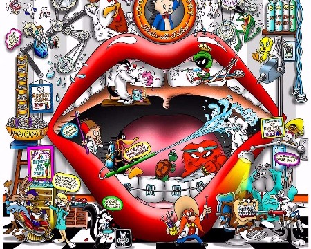 Looney dentistry - 43 x 39 cm - Sérigraphie 3D