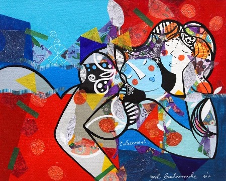 Enlacement - 50 x 60 cm - Acrylique sur toile