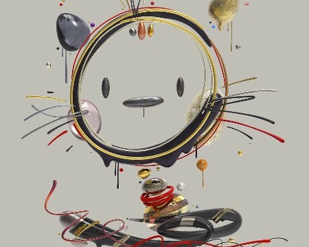 Sushi cat citizen - 100 x 100 cm - Oeuvre digitale originale sur toile - vendue
