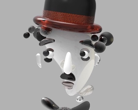 Charlie - 100 x 80 cm - Oeuvre digitale originale sur toile - vendue