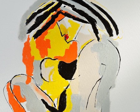 Trilogie grise I - 81 x 65 cm - Technique mixte sur toile