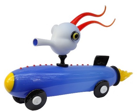 Bolide : fou du volant - Sculpture en verre - 52 x 31 cm