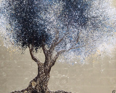 Racine - A 368 - 146 x 114 cm - Huile sur toile dorée à la feuille