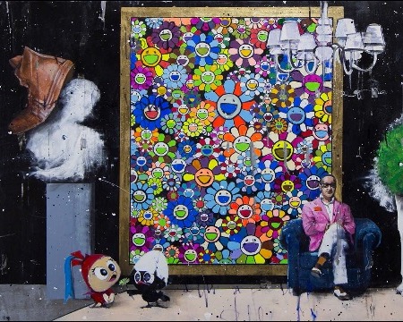 We're just talking - 80 x 120 cm - Peinture à l'huile, acrylique et encre