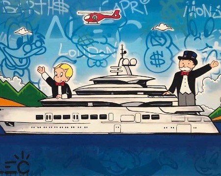 Monopoly And Richie On Yacht - 300 x 200 cm - Technique mixte sur toile