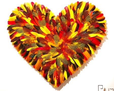 Sweet Little Jungle Love - 70 x 80 cm - Plumes et dessin