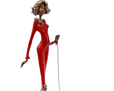 La promenade de Nougat - 46 cm - Sculpture en bronze
