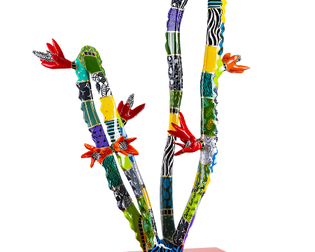 Cactus Duet - 123 x 75 x 45 cm - Sculpture en aluminium