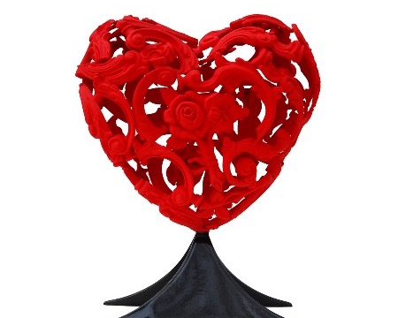 Red Heart #2 - Sculpture en bronze – 35 x 28 x 14 cm