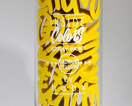 Yellow Spray Can - 58 x 20 cm - Sculpture en verre et en résine