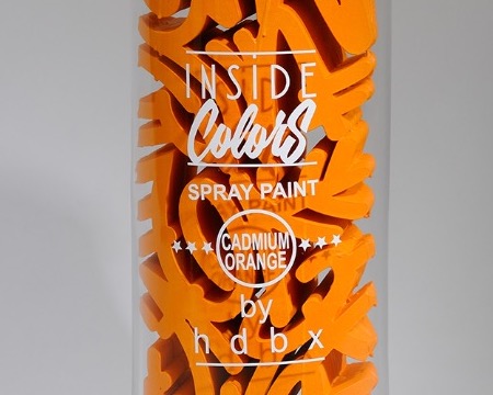 Orange Spray Can - 58 x 20 cm - Sculpture en verre et en résine