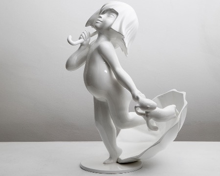 Girl Rain - Sculpture en résine - 60 cm