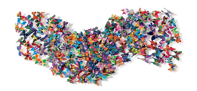 Passing with flying colors - 195 x 95 / 130 x 62 cm - Sculpture murale 3D en métal découpée au laser