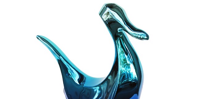 Canard - 43 x 35 cm – Bronze poli miroir