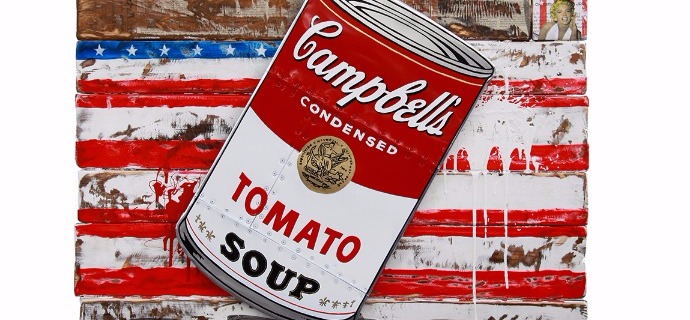 Campbell soup - 85 x 110 cm - Technique mixte sur bois