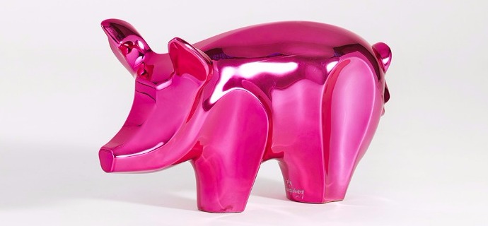 Cochon - 19 x 34 cm – Bronze poli miroir