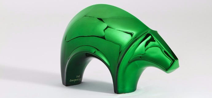 Ours vert - 22 x 37 cm – Bronze poli miroir