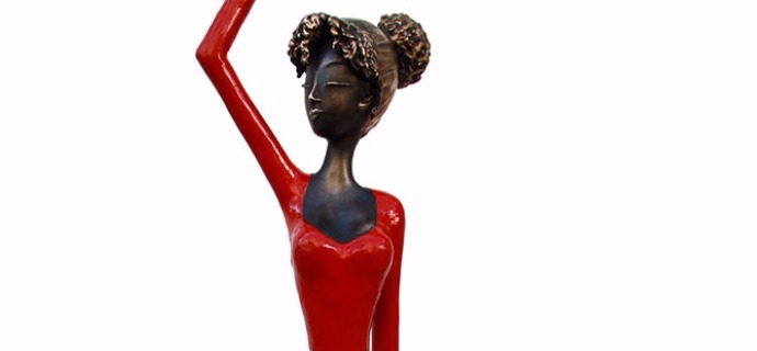 Lara - 190 cm - Sculpture en bronze, piéce unique
