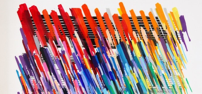 Clear jazz notes - 72 x 54 cm - Laque sur bois