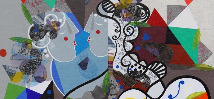 Face à face - 60 x 80 cm - Acrylique sur toile