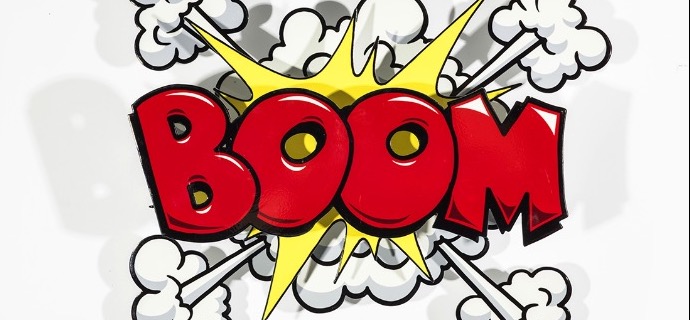 Boom - 40 x 46 cm - Sculpture murale 3D en métal découpée au laser