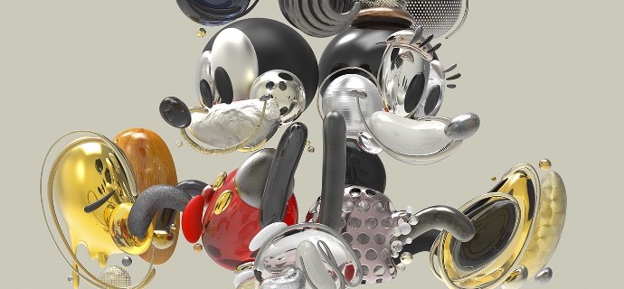 Mickey lovers - 80 x 150 cm - Oeuvre digitale originale sur toile - vendue