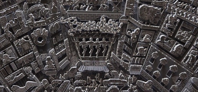 Fifty shades of Broadway - Black - 85 x 70 cm - Sérigraphie 3D
