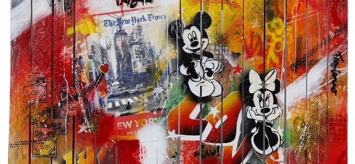 N.Y love - 127 x 119 cm - Technique mixte sur toile