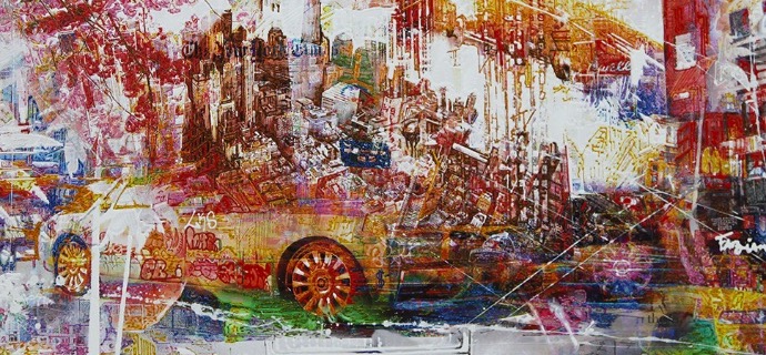 Royls - 110 x 110 cm - Technique mixte sur toile