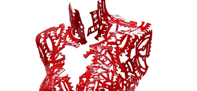 Buste #4 - Sculpture en acier – 55 x 35 x 20 cm