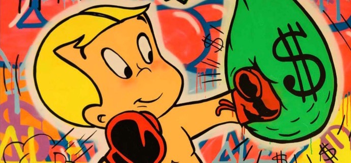 RICHIE BOXING - 80 x 130 cm - Technique mixte sur toile