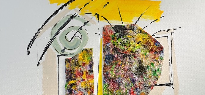 Blondinet - 81 x 65 cm - Technique mixte sur toile