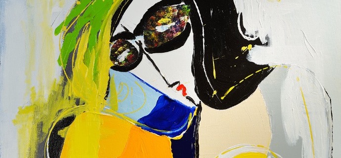 Les lunettes noires - 92 x 73 cm - Technique mixte sur toile