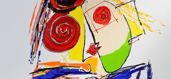 Le petit melon rouge - 92 x 73 cm - Technique mixte sur toile