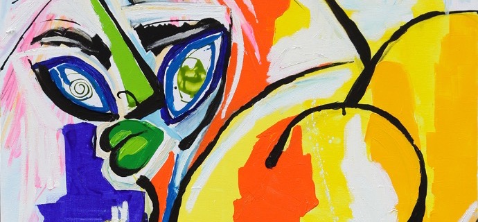 La gata - 116 x 89 cm - Technique mixte sur toile