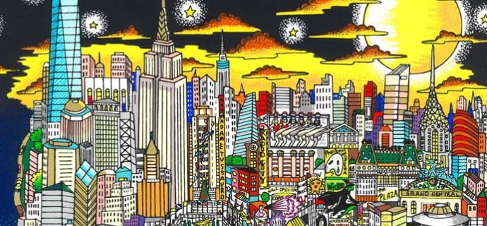Broadways big apple night - 27 x 38 cm - Sérigraphie 3D