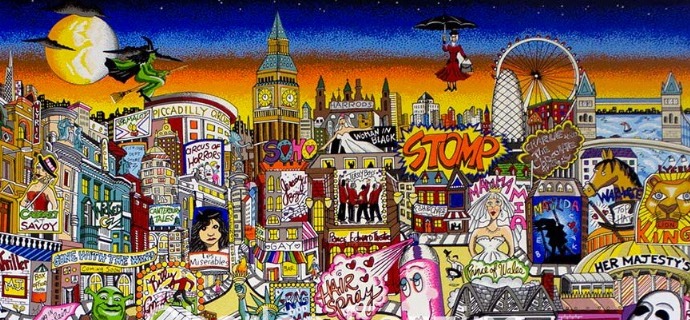 Getting cheeky on the queue in London's west end - 60 x 61 cm - Sérigraphie 3D
