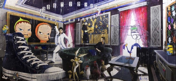 Great John - 200 x 400 cm - Peinture à l'huile, acrylique et encre