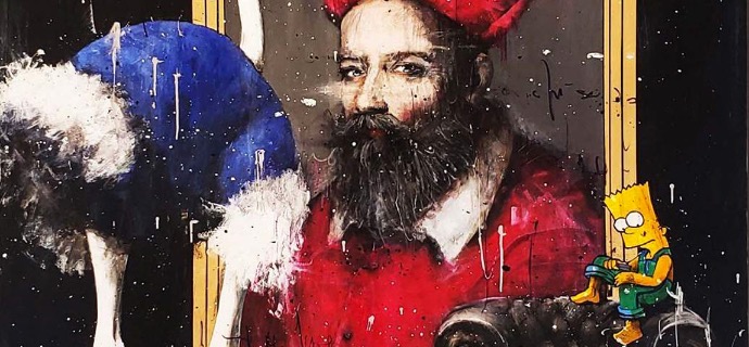 Don't Stop Watching - 150 x 150 cm - Peinture à l'huile, acrylique et encre