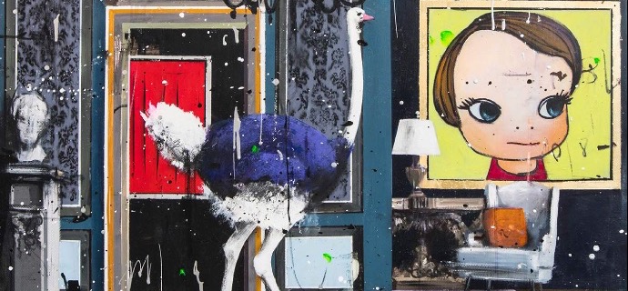 The wrong way - 50 x 70 cm - Peinture à l'huile, acrylique et encre