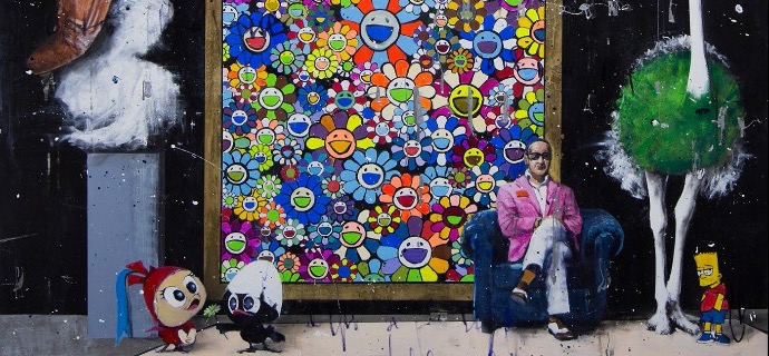 We're just talking - 80 x 120 cm - Peinture à l'huile, acrylique et encre