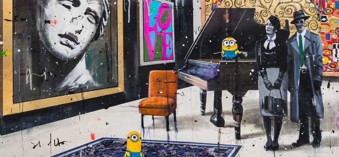 Welcome ! - 70 x 100 cm - Peinture à l'huile, acrylique et encre