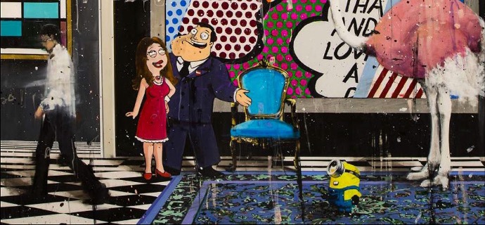 Nice to Meet You - 150 x 150 cm - Peinture à l'huile, acrylique et encre