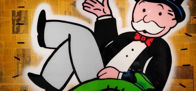 Monopoly On $ Bag - 102 x 152 cm - Technique mixte sur toile