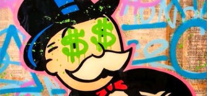 Hand Out $ Eyes - 122 x 91 cm - Technique mixte sur toile